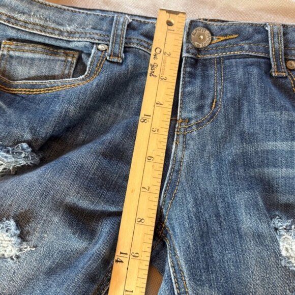 Almost Famous Distressed Blue Women's Jeans size 9 - Picture 6 of 10